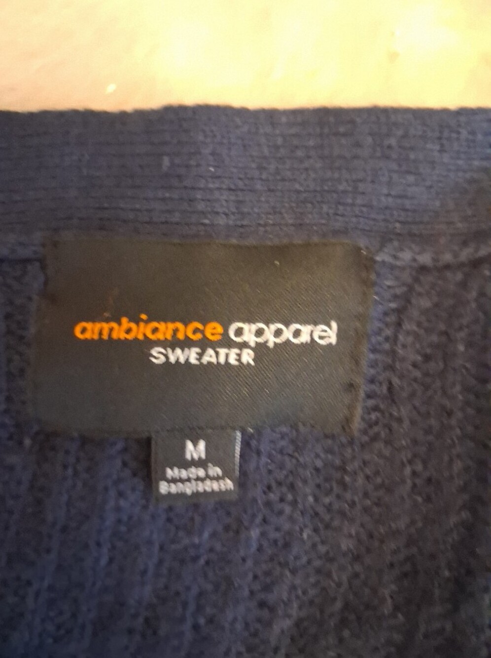 Ambiance Navy Open-Front Ribbed Cardigan - Picture 2 of 7